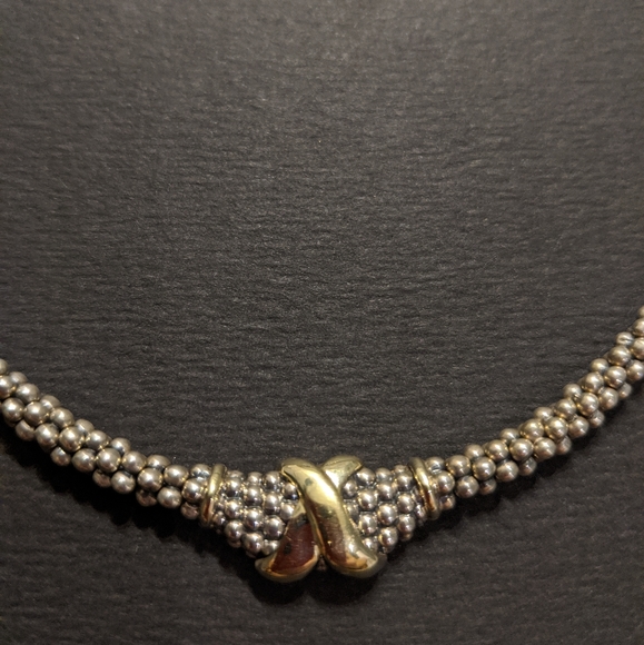 LAGOS necklace. Caviar collection. 18 k & SS - Picture 1 of 4